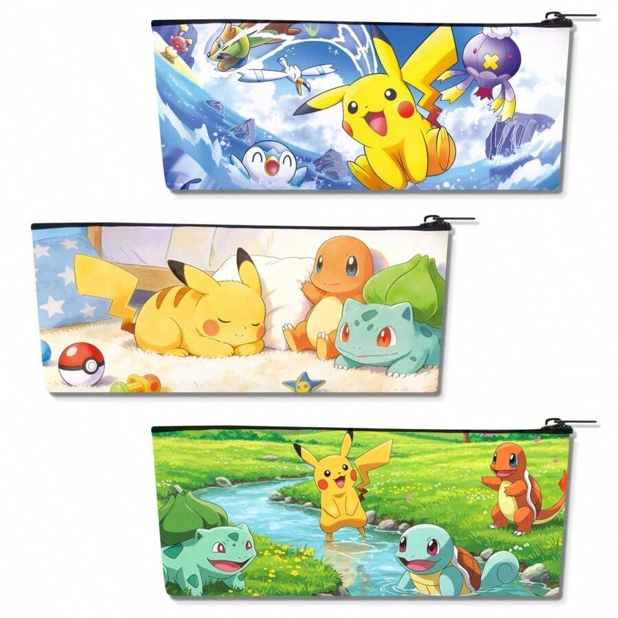 Pokémon pencil cases stacked