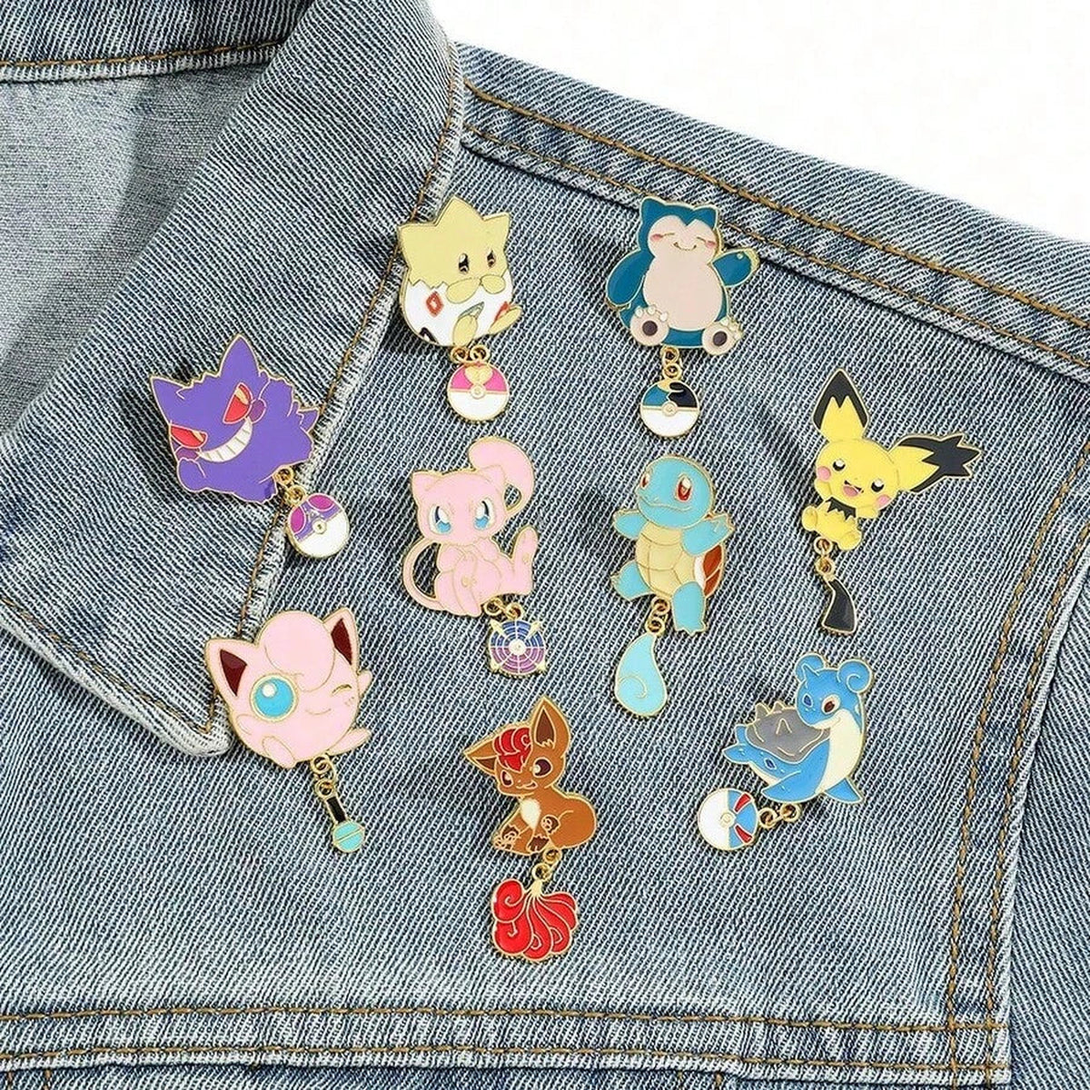 Pokémon enamel pin and brooch set
