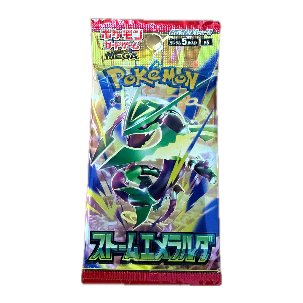 Storm Emerald (M6) single Japanese Pokémon booster pack — sealed, Mega Rayquaza art